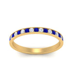Load image into Gallery viewer, round-diamond-channel-stacking-band-with-sapphire-in-yellow-gold-FD122981BGSABLANGLE3-NL-YG.jpg
