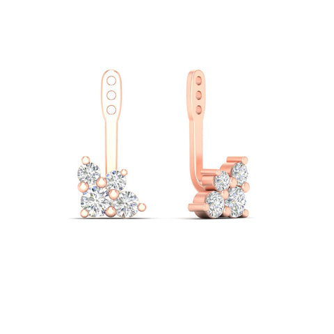 Round Diamond Cluster Earring Jackets for Studs
