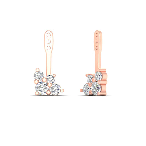 Round Diamond Cluster Earring Jackets for Studs