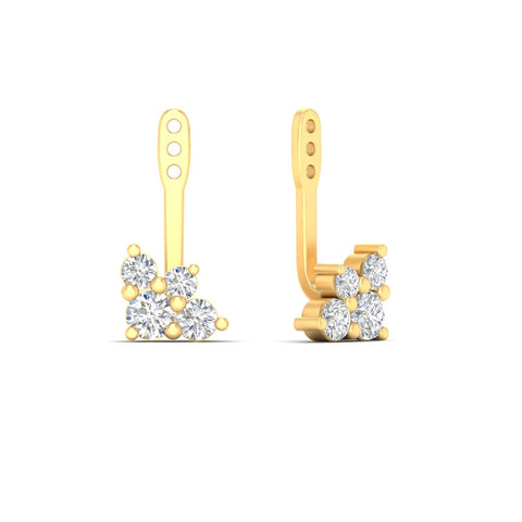 Round Diamond Cluster Earring Jackets for Studs