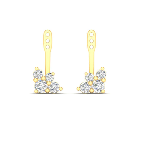 Round Diamond Cluster Earring Jackets for Studs