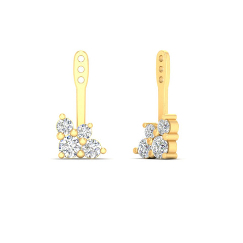 Round Diamond Cluster Earring Jackets for Studs
