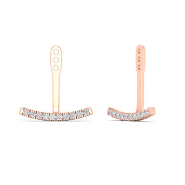 Round Diamond Curved Bar Earring Jackets