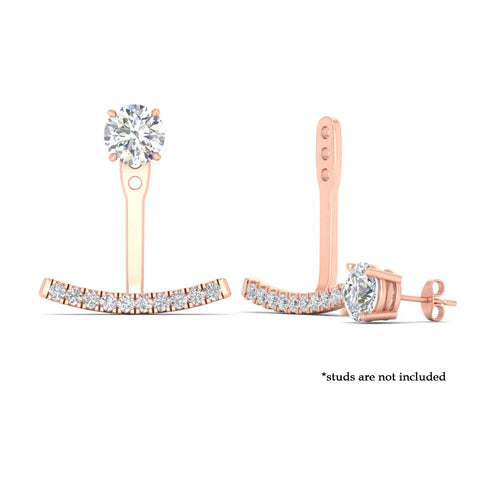 Round Diamond Curved Bar Earring Jackets