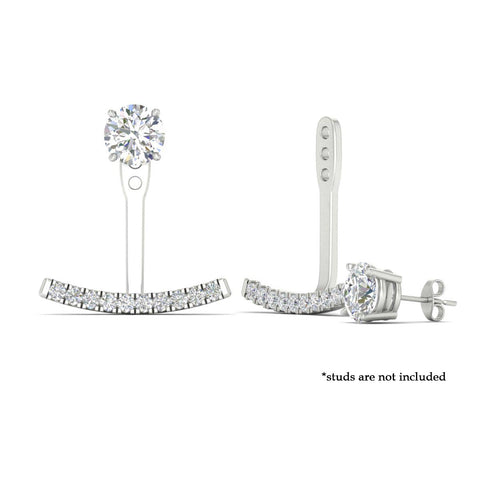 Round Diamond Curved Bar Earring Jackets