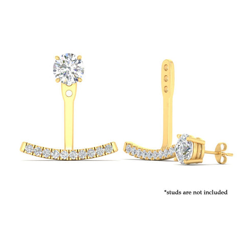 Round Diamond Curved Bar Earring Jackets
