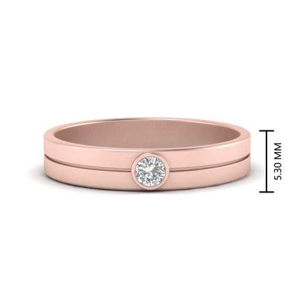 Round Inlay High Polish Mens Engagement Ring