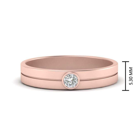 Round Inlay High Polish Mens Engagement Ring