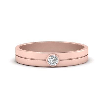 Round Inlay High Polish Mens Engagement Ring