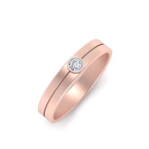 Round Inlay High Polish Mens Engagement Ring