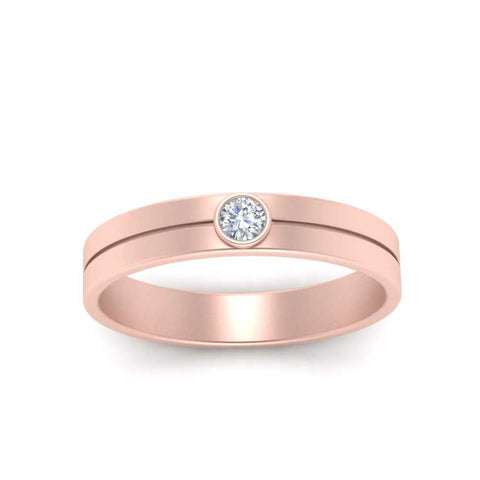 Round Inlay High Polish Mens Engagement Ring