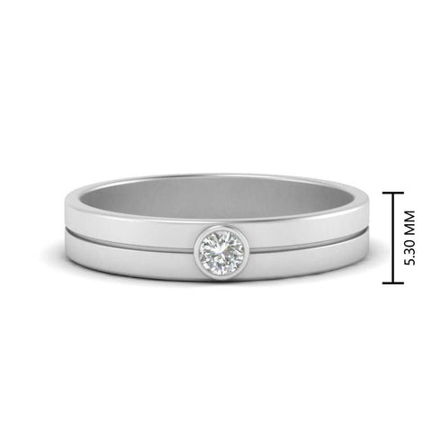 Round Inlay High Polish Mens Engagement Ring