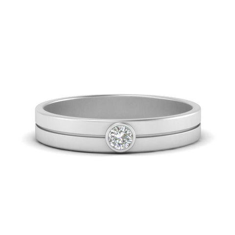 Round Inlay High Polish Mens Engagement Ring