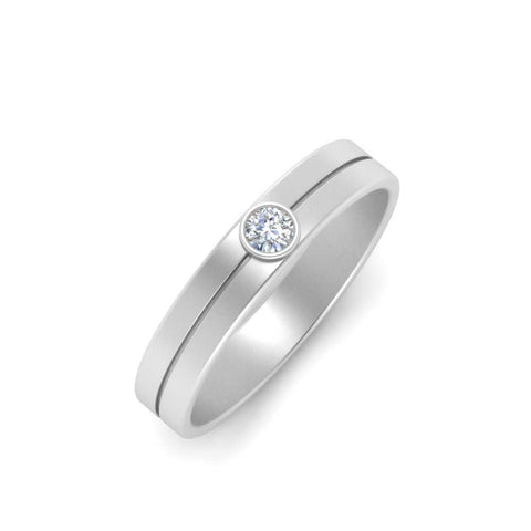 Round Inlay High Polish Mens Engagement Ring