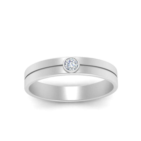 Round Inlay High Polish Mens Engagement Ring
