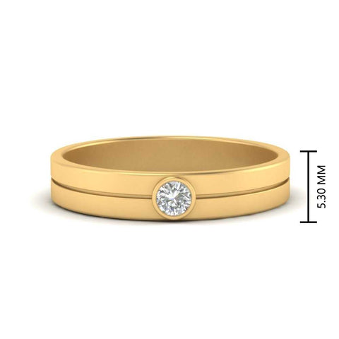 Round Inlay High Polish Mens Engagement Ring
