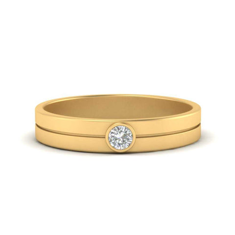 Round Inlay High Polish Mens Engagement Ring