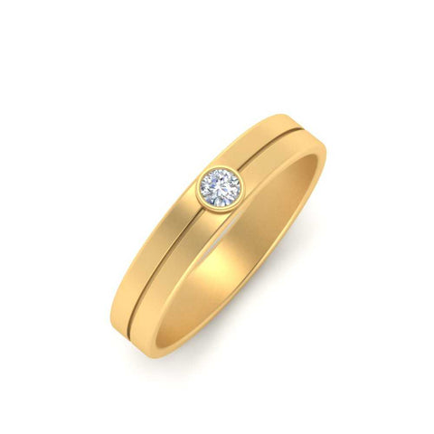 Round Inlay High Polish Mens Engagement Ring