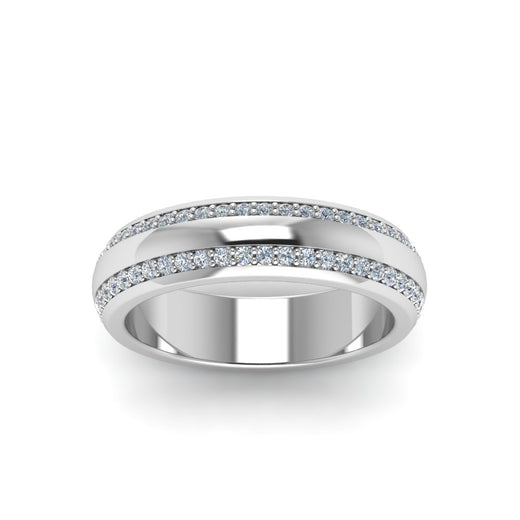Beveled Edge Matte Eternity Mens Engagement Ring