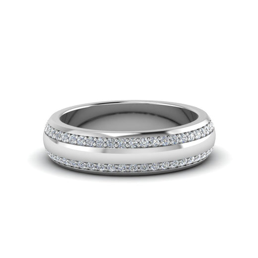Beveled Edge Matte Eternity Mens Engagement Ring