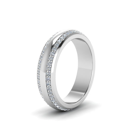 Beveled Edge Matte Eternity Mens Engagement Ring