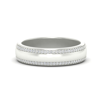 Beveled Edge Matte Eternity Mens Engagement Ring