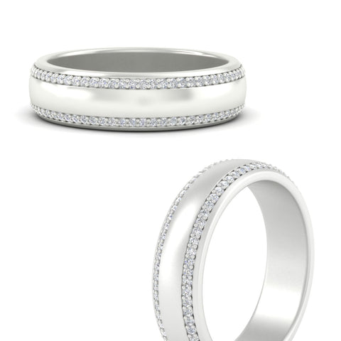 Beveled Edge Matte Eternity Mens Engagement Ring
