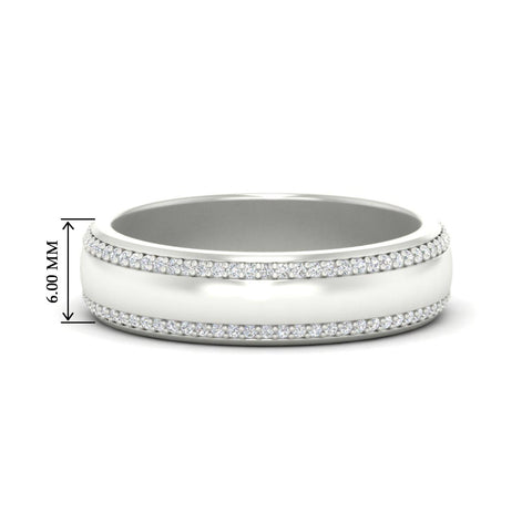 Beveled Edge Matte Eternity Mens Engagement Ring