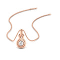 Thumbnail 1 - round-diamond-solitaire-infinity-knot-pendant-in-rose-gold