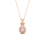 Load image into Gallery viewer, round-diamond-solitaire-infinity-knot-pendant-in-rose-gold
