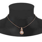 Load image into Gallery viewer, round-diamond-solitaire-infinity-knot-pendant-in-rose-gold
