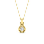 Load image into Gallery viewer, round-diamond-solitaire-infinity-knot-pendant-in-yellow-gold
