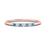 Load image into Gallery viewer, round-diamond-stacking-wedding-band-with-blue-topaz-in-rose-gold-FD122844B2GICBLTOANGLE3-NL-RG.jpg
