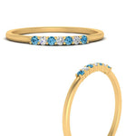 Load image into Gallery viewer, round-diamond-stacking-wedding-band-with-blue-topaz-in-yellow-gold-FD122844B2GICBLTOANGLE3-NL-YG.jpg
