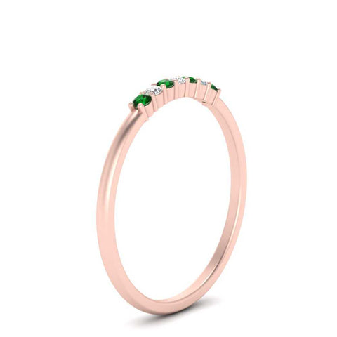 round-diamond-stacking-wedding-band-with-emerald-in-rose-gold-FD122844B2GEMGRANGLE3-NL-RG.jpg