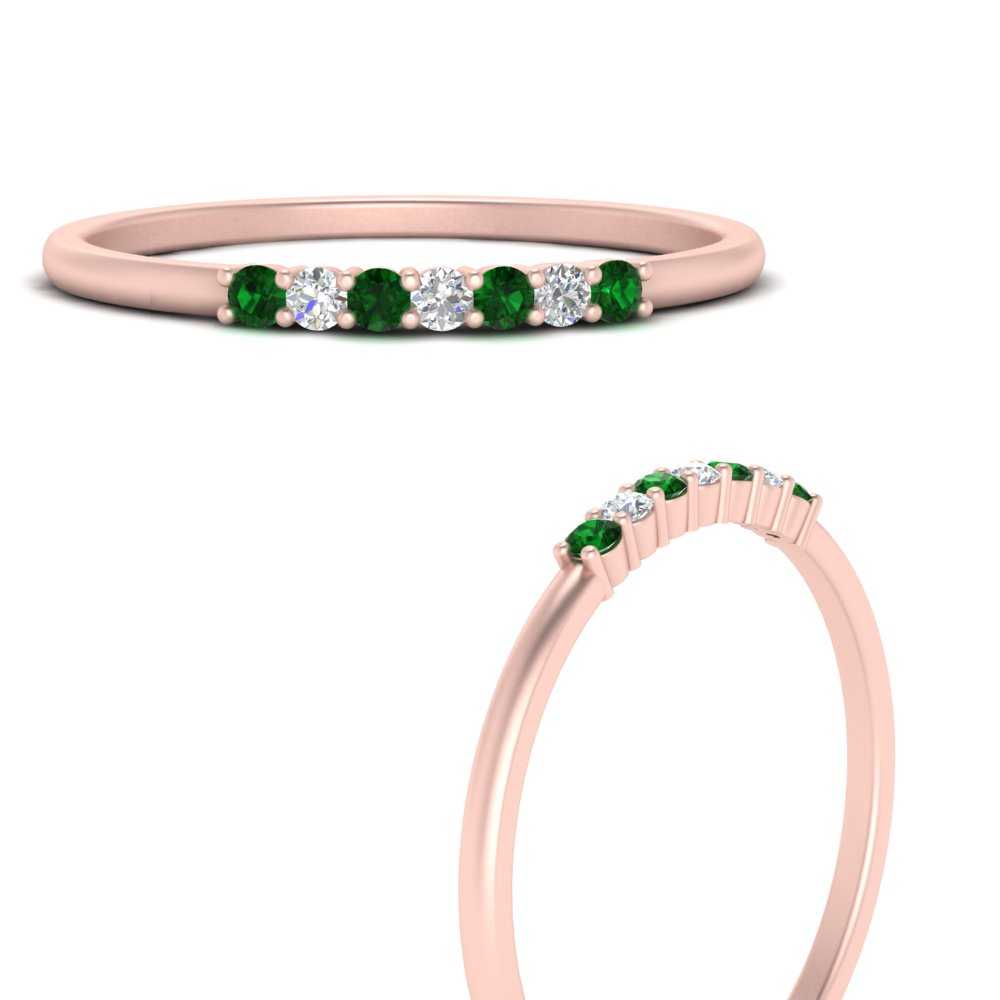 round-diamond-stacking-wedding-band-with-emerald-in-rose-gold-FD122844B2GEMGRANGLE3-NL-RG.jpg