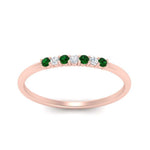 Load image into Gallery viewer, round-diamond-stacking-wedding-band-with-emerald-in-rose-gold-FD122844B2GEMGRANGLE3-NL-RG.jpg
