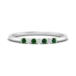 Load image into Gallery viewer, round-diamond-stacking-wedding-band-with-emerald-in-white-gold-FD122844B2GEMGRANGLE3-NL-WG.jpg

