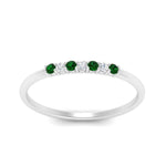 Load image into Gallery viewer, round-diamond-stacking-wedding-band-with-emerald-in-white-gold-FD122844B2GEMGRANGLE3-NL-WG.jpg
