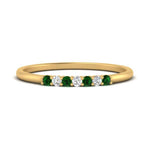 Load image into Gallery viewer, round-diamond-stacking-wedding-band-with-emerald-in-yellow-gold-FD122844B2GEMGRANGLE3-NL-YG.jpg
