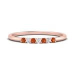 Load image into Gallery viewer, round-diamond-stacking-wedding-band-with-orange-sapphire-in-rose-gold-FD122844B2GSAORANGLE3-NL-RG.jpg
