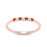 Load image into Gallery viewer, round-diamond-stacking-wedding-band-with-orange-sapphire-in-rose-gold-FD122844B2GSAORANGLE3-NL-RG.jpg
