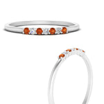 Load image into Gallery viewer, round-diamond-stacking-wedding-band-with-orange-sapphire-in-white-gold-FD122844B2GSAORANGLE3-NL-WG.jpg
