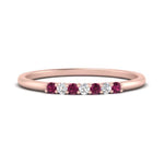 Load image into Gallery viewer, round-diamond-stacking-wedding-band-with-pink-sapphire-in-rose-gold-FD122844B2GSADRPIANGLE3-NL-RG.jpg
