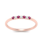 Load image into Gallery viewer, round-diamond-stacking-wedding-band-with-pink-sapphire-in-rose-gold-FD122844B2GSADRPIANGLE3-NL-RG.jpg
