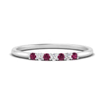 Load image into Gallery viewer, round-diamond-stacking-wedding-band-with-pink-sapphire-in-white-gold-FD122844B2GSADRPIANGLE3-NL-WG.jpg
