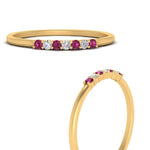 Load image into Gallery viewer, round-diamond-stacking-wedding-band-with-pink-sapphire-in-yellow-gold-FD122844B2GSADRPIANGLE3-NL-YG.jpg
