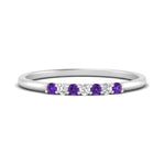 Load image into Gallery viewer, round-diamond-stacking-wedding-band-with-purple-topaz-in-white-gold-FD122844B2GVITOANGLE3-NL-WG.jpg
