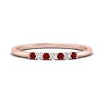 Load image into Gallery viewer, round-diamond-stacking-wedding-band-with-ruby-in-rose-gold-FD122844B2GRUDRANGLE3-NL-RG.jpg
