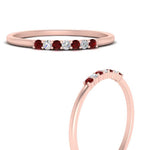 Load image into Gallery viewer, round-diamond-stacking-wedding-band-with-ruby-in-rose-gold-FD122844B2GRUDRANGLE3-NL-RG.jpg

